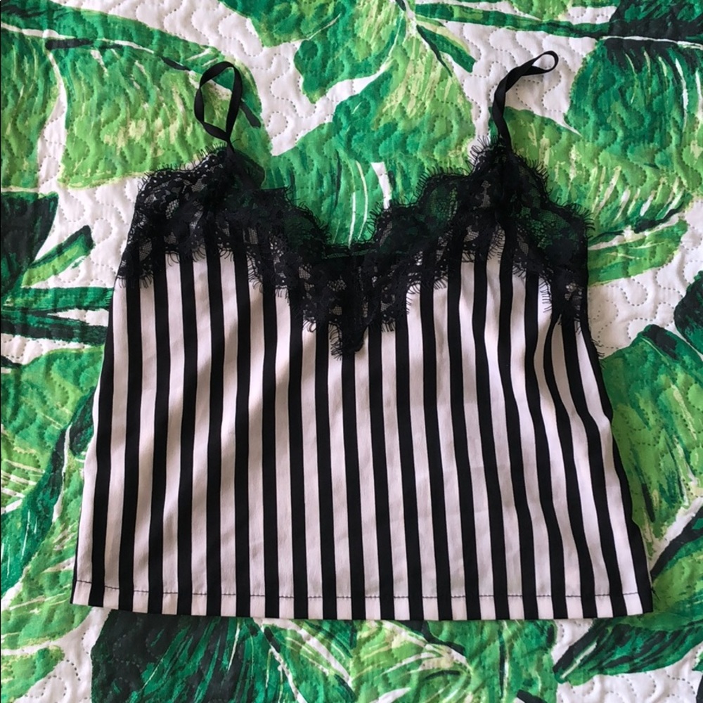 🍍Shein Stipe/Lace Sleep Tank